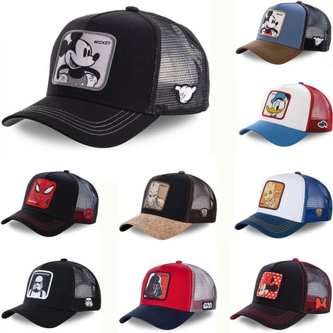 New Brand Anime Cartoon Mickey DONALD Duck Snapback Cotton Baseball Cap Men Women Hip Hop Dad Mesh Hat Trucker Hat Dropshipping